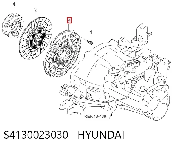Cesta de embraiagem S4130023030 Hyundai/Kia