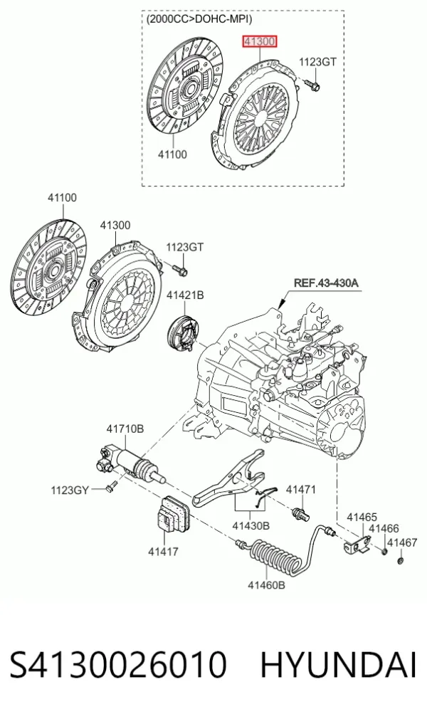 Cesta de embraiagem S4130026010 Hyundai/Kia