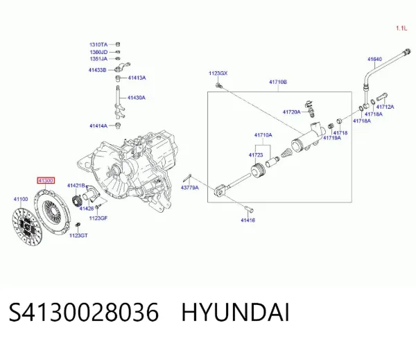 Cesta de embraiagem S4130028036 Hyundai/Kia