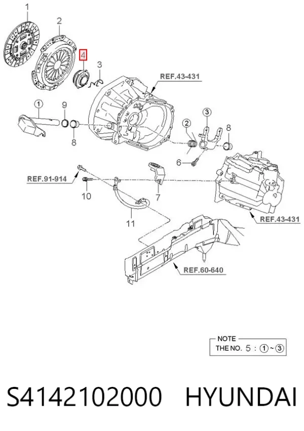 Rolamento de liberação de embraiagem S4142102000 Hyundai/Kia