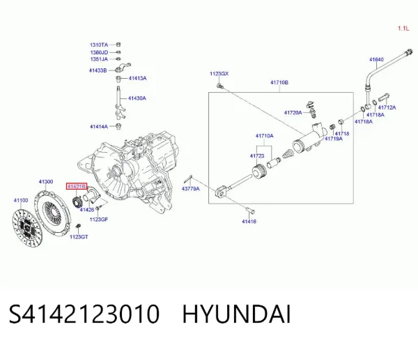 Rolamento de liberação de embraiagem S4142123010 Hyundai/Kia