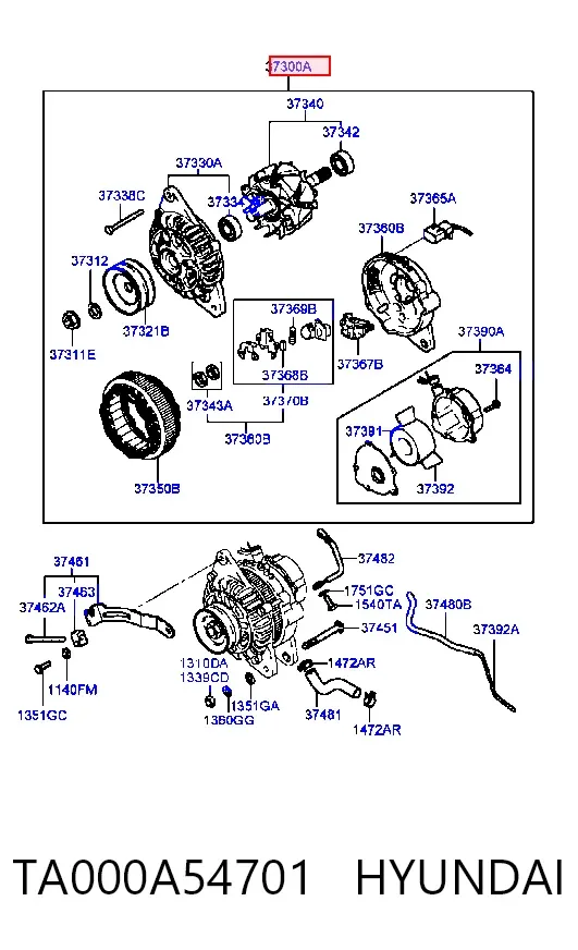 Gerador TA000A54701 Hyundai/Kia