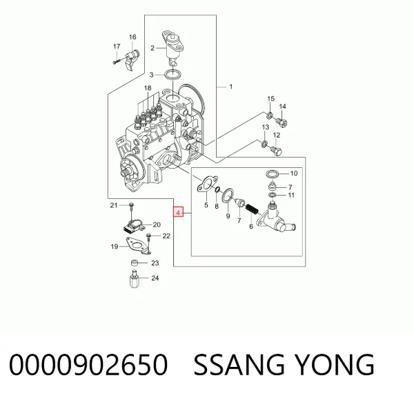Bomba de combustível mecânica 0000902650 Ssang Yong