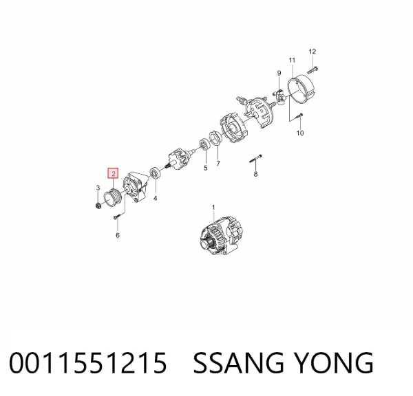 Polia do gerador 0011551215 Ssang Yong