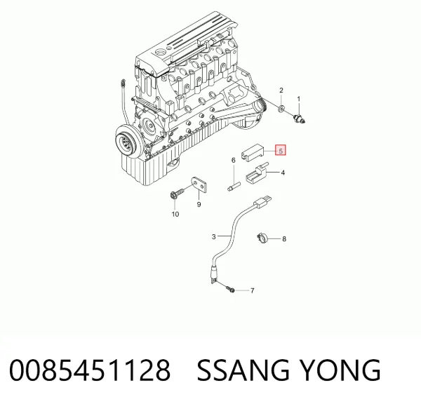 Conector do regulador de fases da distribuição (VVT) 0085451128 Ssang Yong
