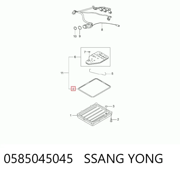 Vedante de panela da Caixa Automática de Mudança/Caixa Mecânica de Mudança 0585045045 Ssang Yong