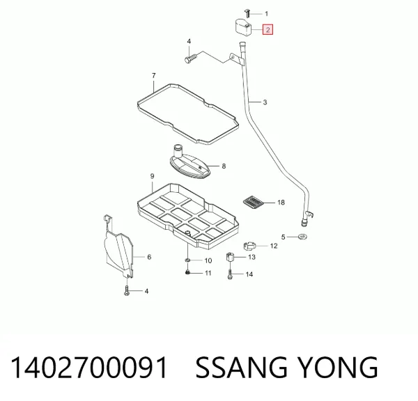 Tampão da guia de sonda da Caixa Automática de Mudança 1402700091 Ssang Yong