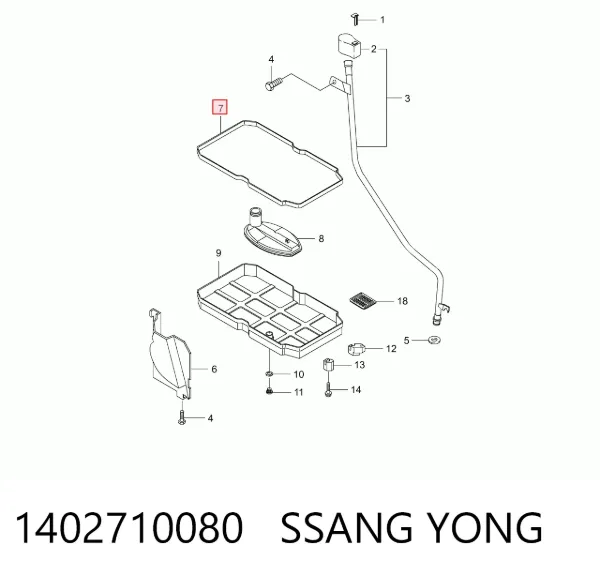 Vedante de panela da Caixa Automática de Mudança/Caixa Mecânica de Mudança 1402710080 Ssang Yong