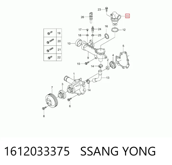 Termostato 1612033375 Ssang Yong