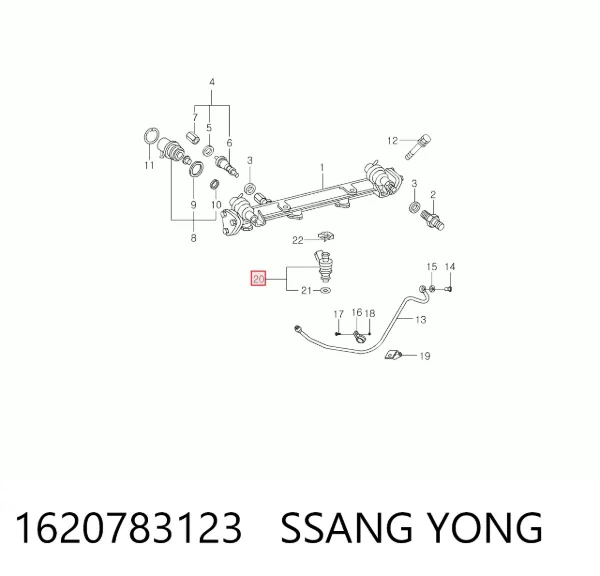Injetor de injeção de combustível 1620783123 Ssang Yong