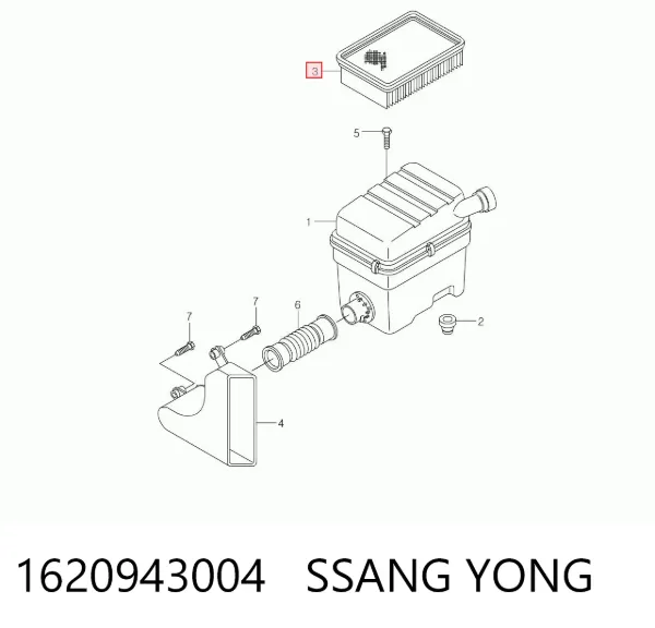 Filtro de ar 1620943004 Ssang Yong