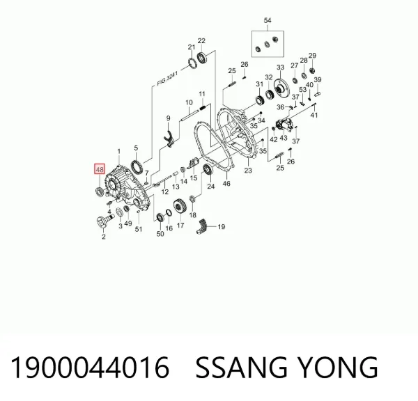 Bucim da caixa de transferência, da árvore primária 1900044016 Ssang Yong