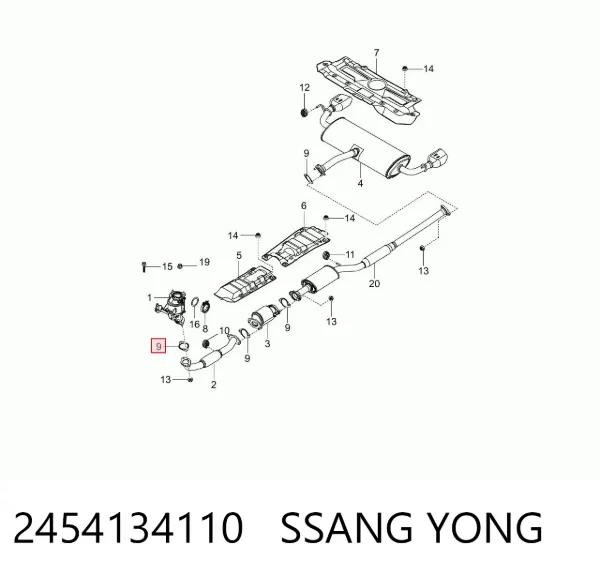 Vedante de tubo de admissão do silenciador SsangYong Korando C
