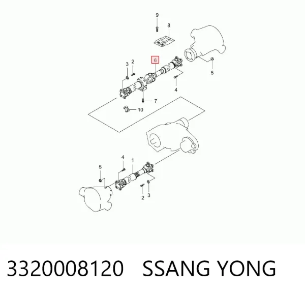 Junta universal traseira montada 3320008120 Ssang Yong