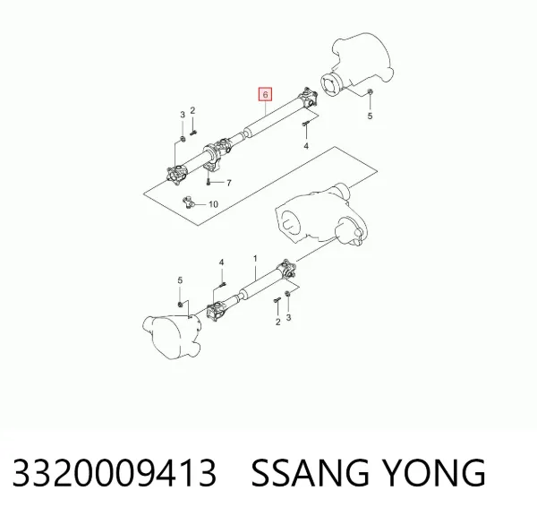 Junta universal traseira montada 3320009413 Ssang Yong
