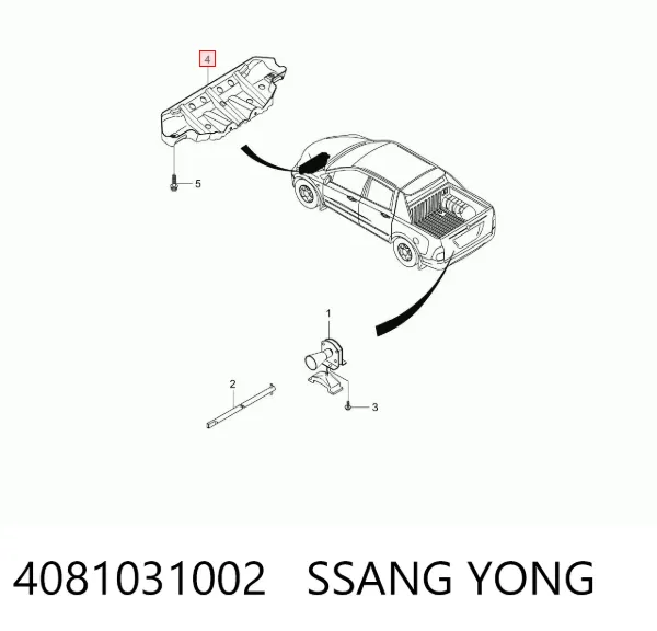 Proteção de motor dianteira 4081031002 Ssang Yong