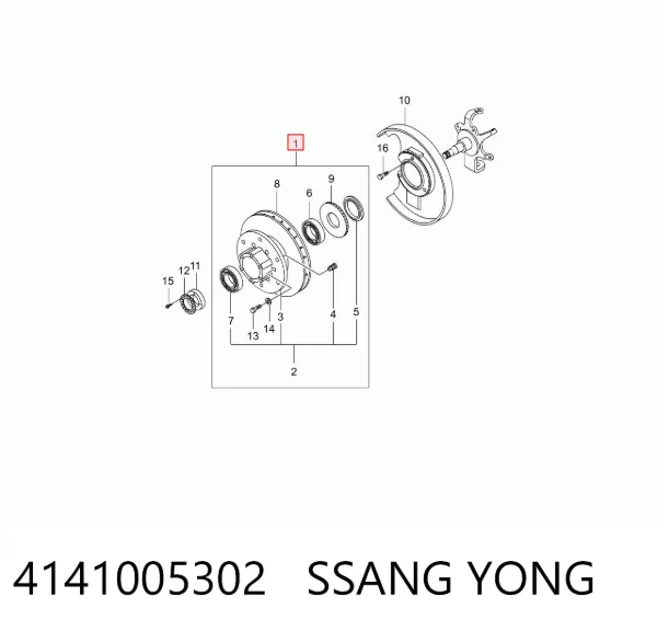 Disco do freio dianteiro 4141005302 Ssang Yong