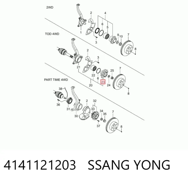 Cubo traseiro SsangYong Rodius 