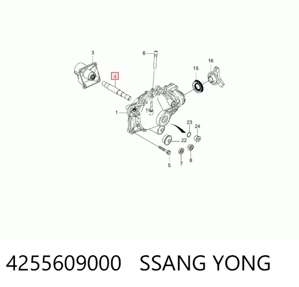 Semieixo (acionador) dianteiro direito 4255609000 Ssang Yong