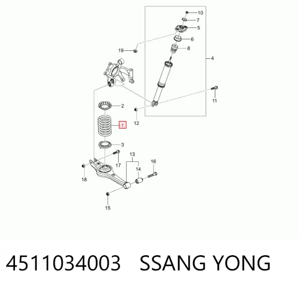 Mola traseira SsangYong Korando C