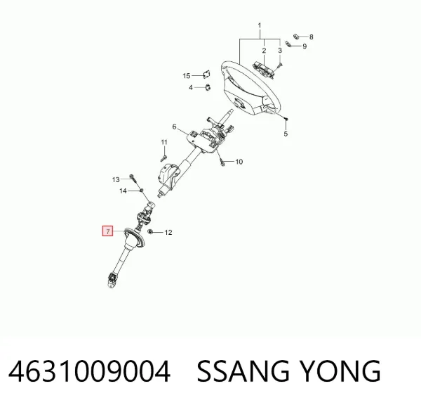 Veio da coluna de direção inferior 4631009004 Ssang Yong
