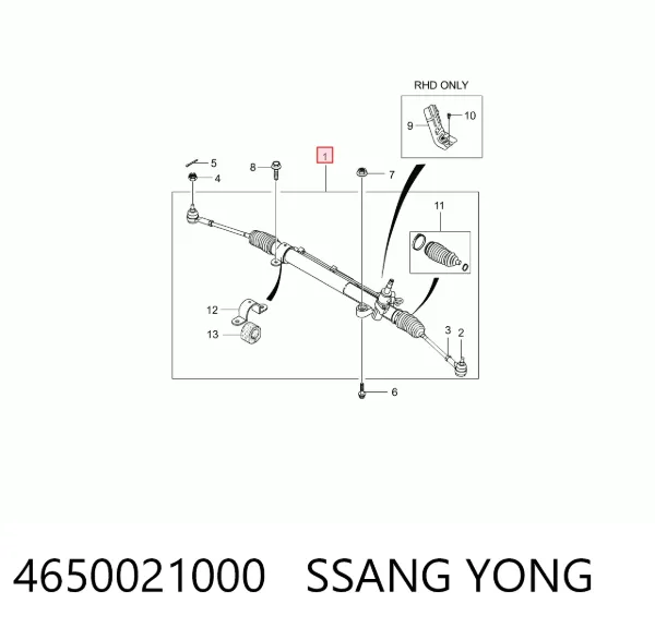 Cremalheira da direção 4650021000 Ssang Yong
