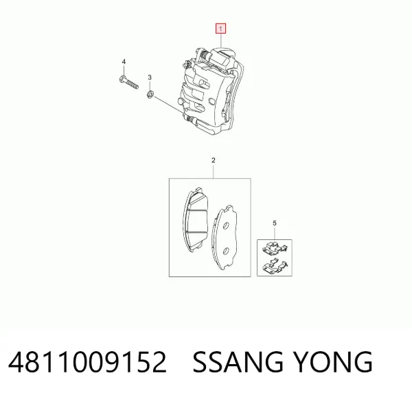 Suporte do freio dianteiro esquerdo 4811009152 Ssang Yong