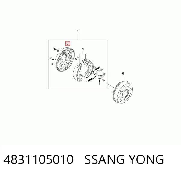 Cilindro traseiro do freio de rodas de trabalho 4831105010 Ssang Yong