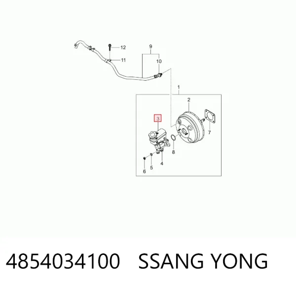 Cilindro mestre do freio 4854034100 Ssang Yong