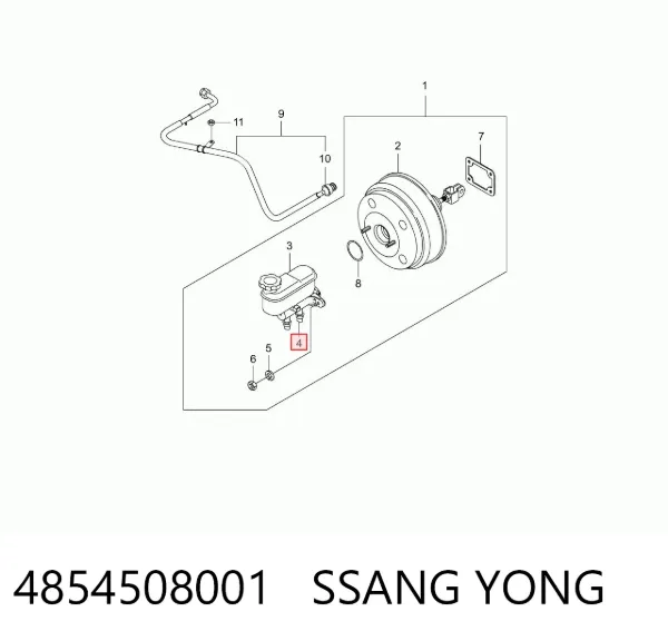 Sensor de pressão de fluido de freio 4854508001 Ssang Yong