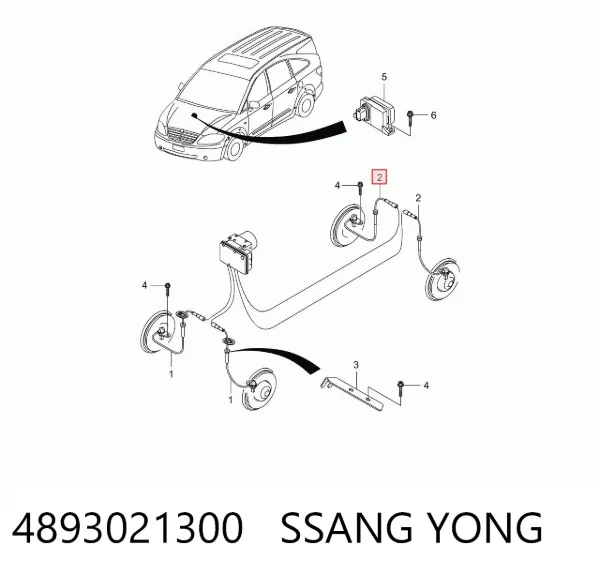 Sensor ABS traseiro direito 4893021300 Ssang Yong