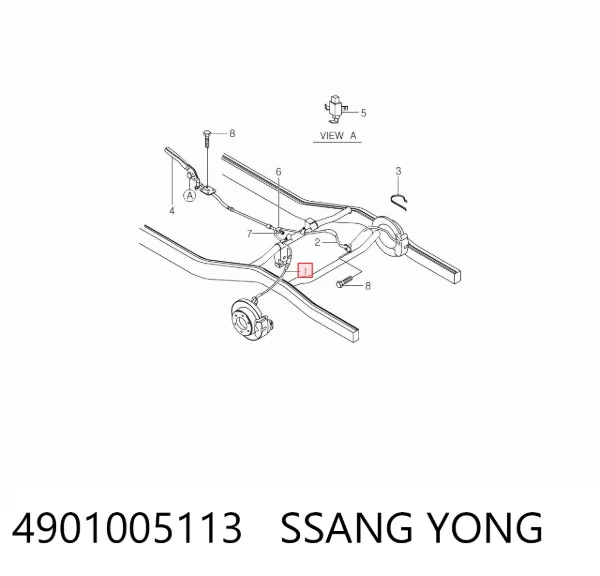 Cabo do freio de estacionamento traseiro esquerdo 4901005113 Ssang Yong