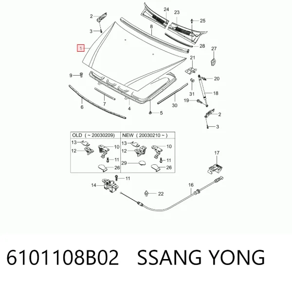 Capota SsangYong Rexton I