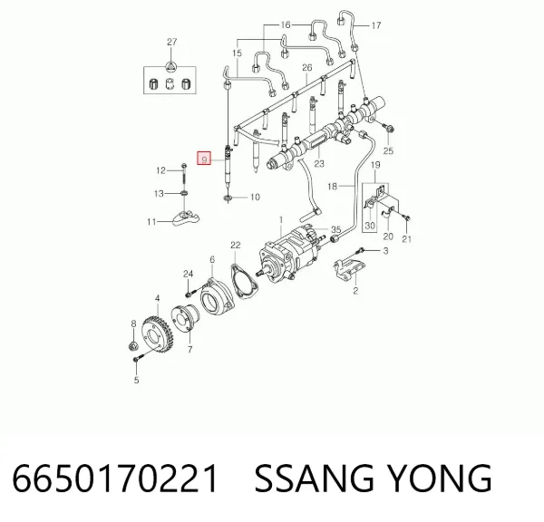 Injetor de injeção de combustível 6650170221 Ssang Yong