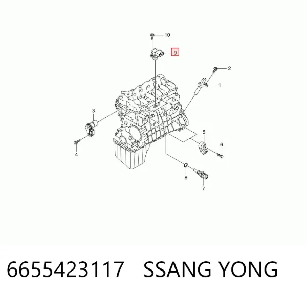 Sensor de pressão no coletor de admissão, MAP 6655423117 Ssang Yong