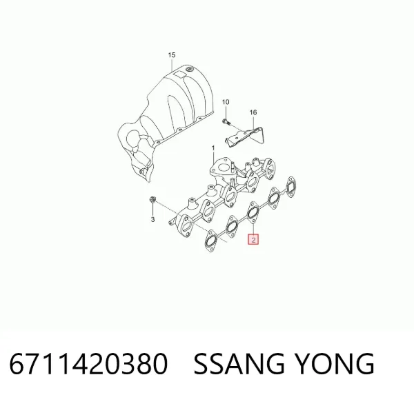 Vedante de tubo coletor de escape SsangYong Actyon 