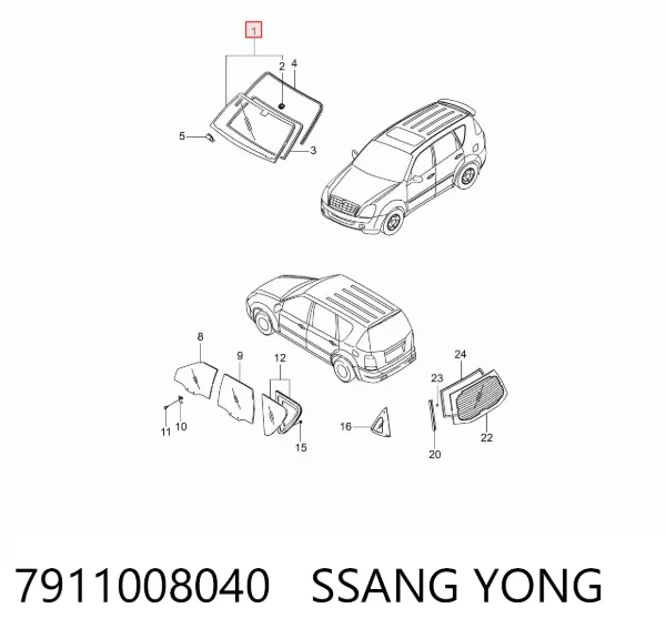 Pára-brisas 7911008040 Ssang Yong