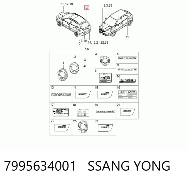  7995634001 Ssang Yong