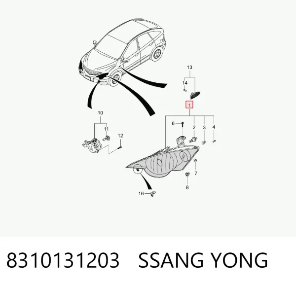 Luz esquerda 8310131203 Ssang Yong
