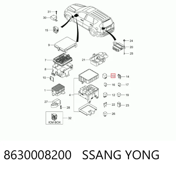 Relê de pisca-pisca 8630008200 Ssang Yong