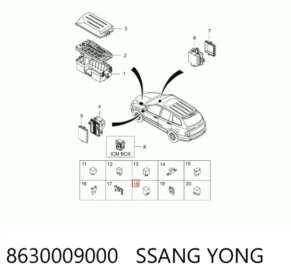 Relê de pisca-pisca 8630009000 Ssang Yong