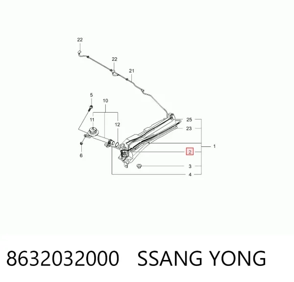 Bomba de motor de fluido para lavador de vidro dianteiro 8632032000 Ssang Yong