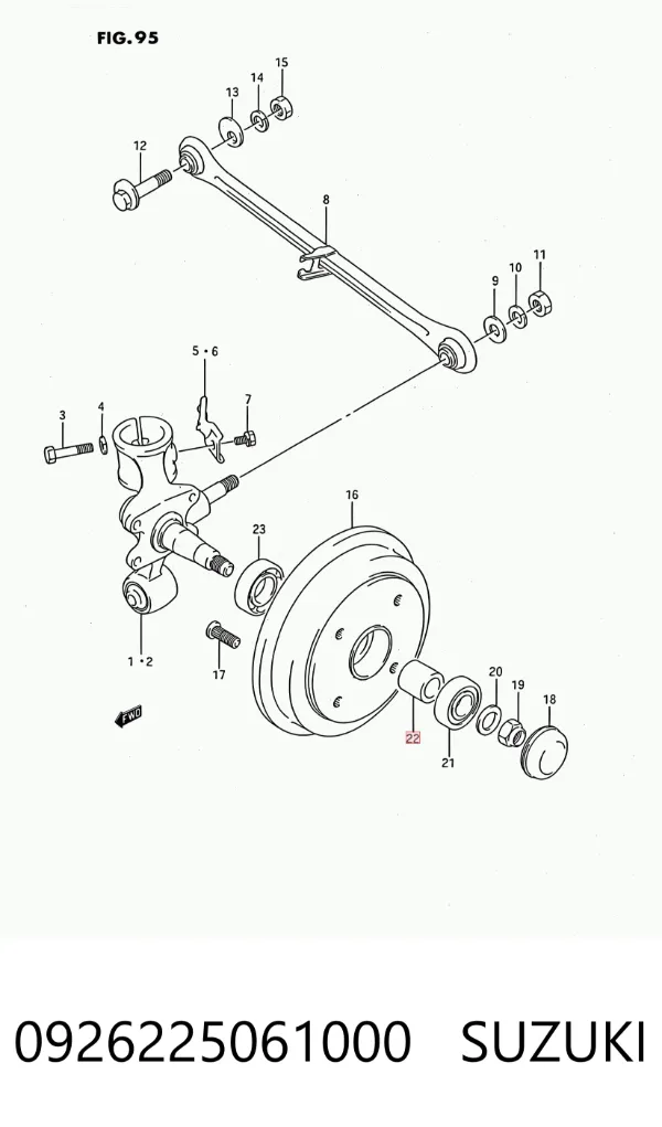 Rolamento de cubo traseiro 0926225061000 Suzuki