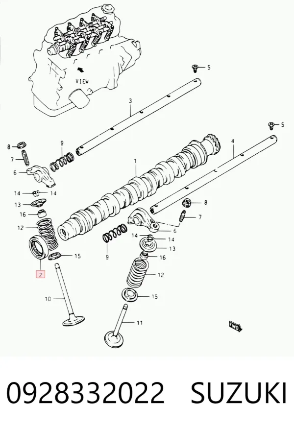 Vedação da árvore distribuidora de motor 0928332022 Suzuki