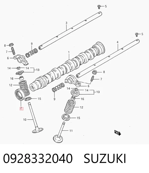 Vedação da árvore distribuidora de motor 0928332040 Suzuki