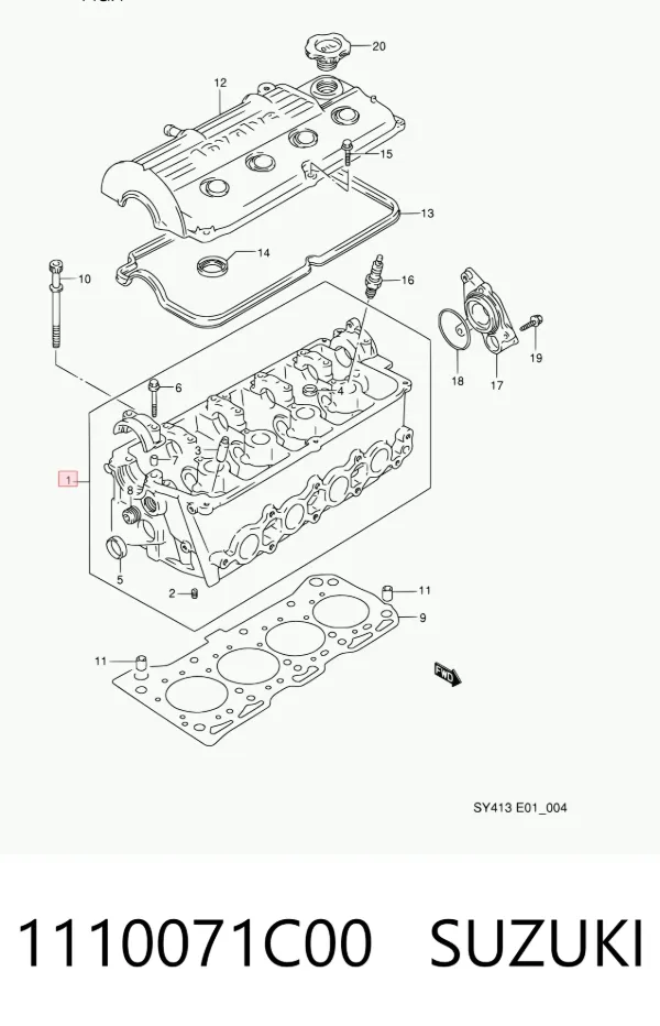 Cabeça de motor (CBC) 1110071C00 Suzuki