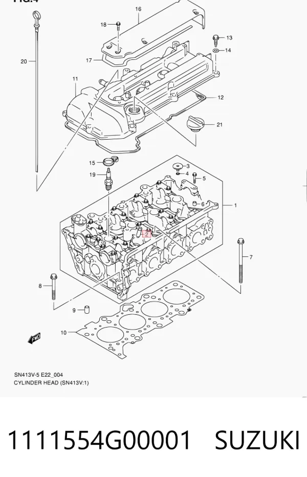 Guia de válvula 1111554G00001 Suzuki