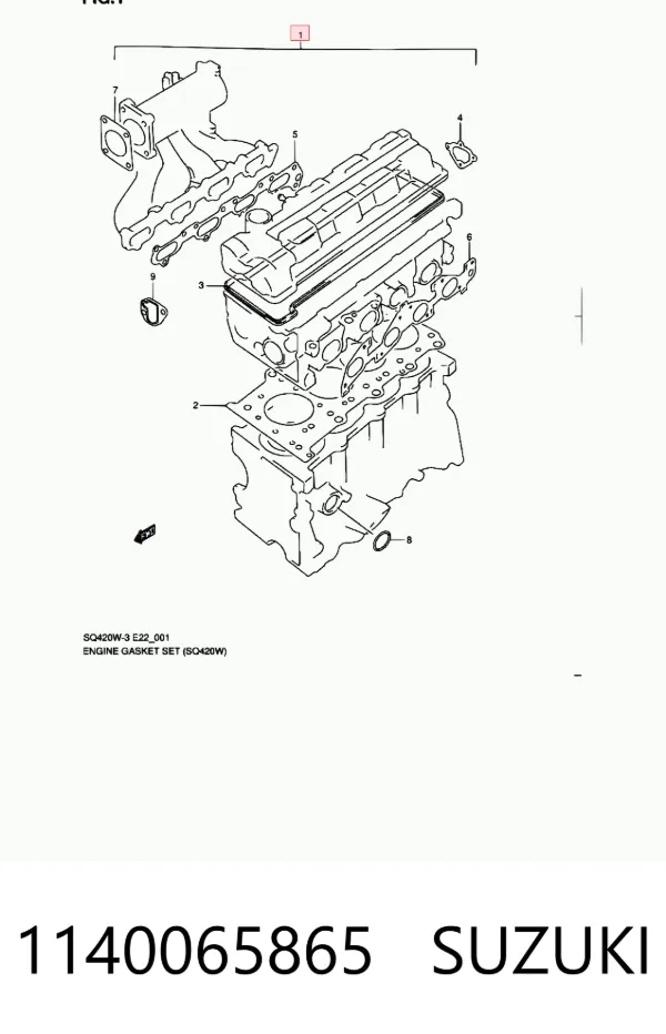 Kit superior de vedantes de motor 1140065865 Suzuki