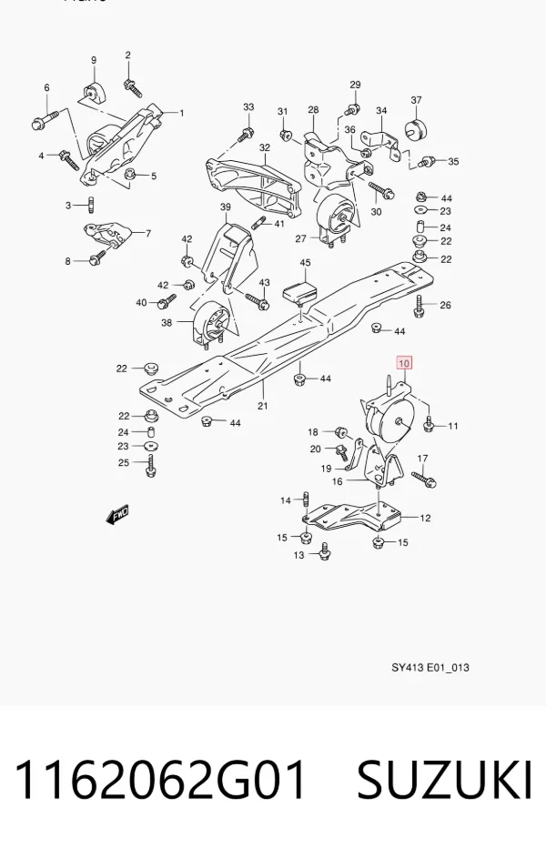 Coxim (suporte) esquerdo de motor 1162062G01 Suzuki