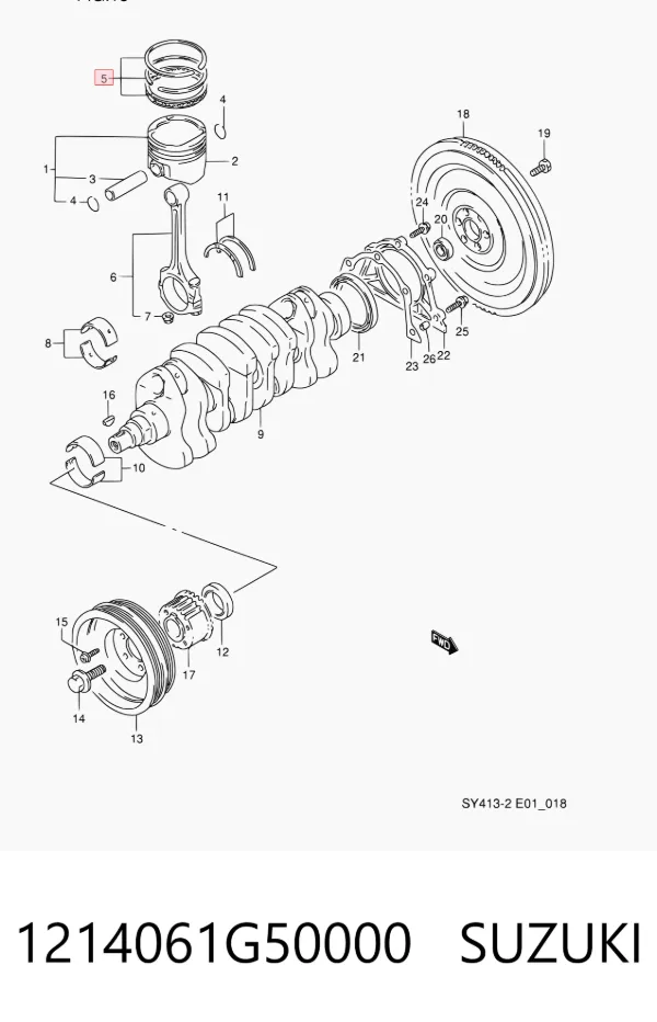 Kit de anéis de pistão de motor, STD. 1214061G50000 Suzuki